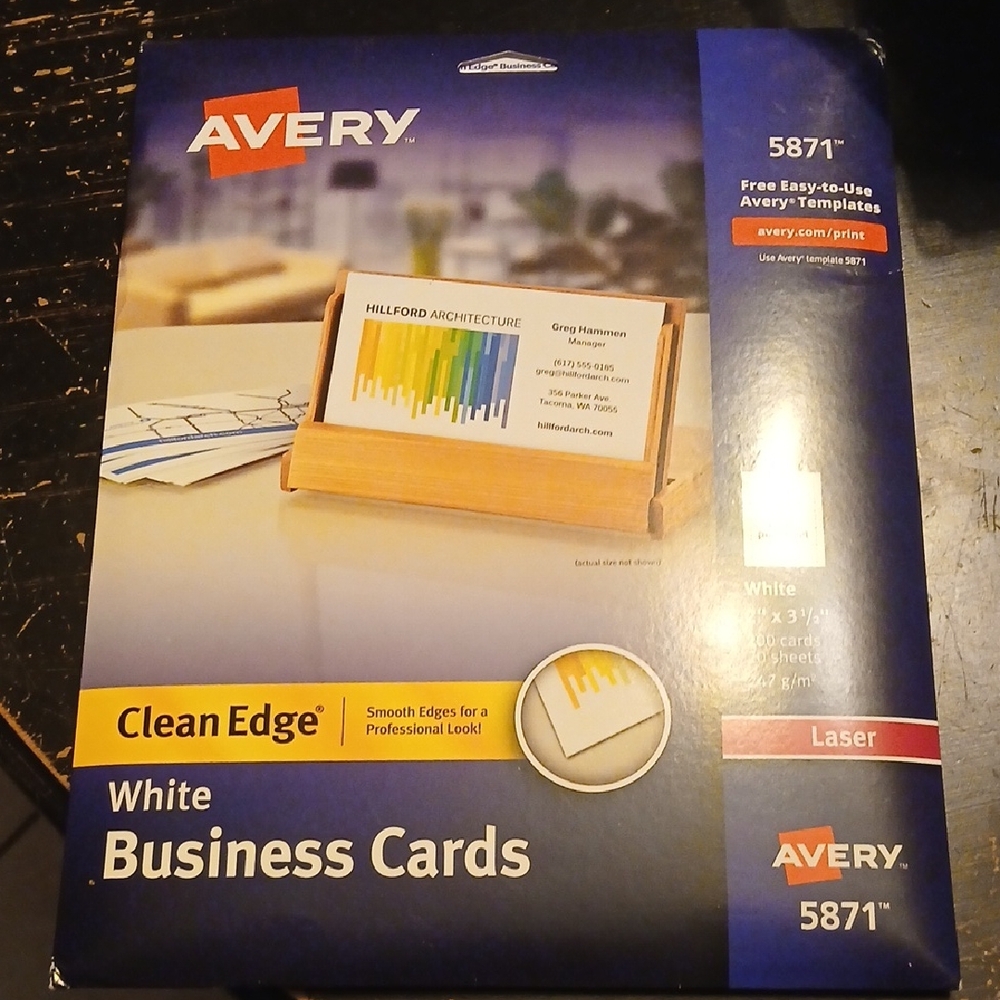 Avery Clean Edge White Business Cards